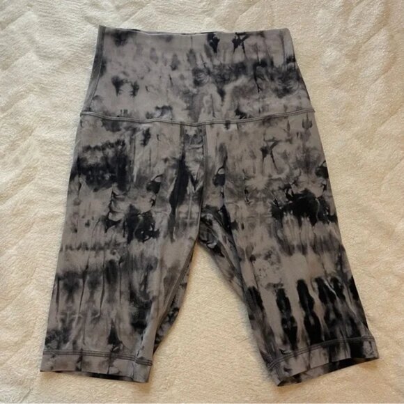 Lululemon Align Super High Rise Short 10" Game Day Grey Tie Dye - Picture 1 of 5